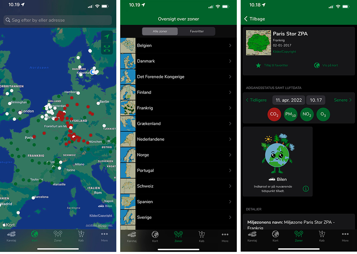 Green Zones app