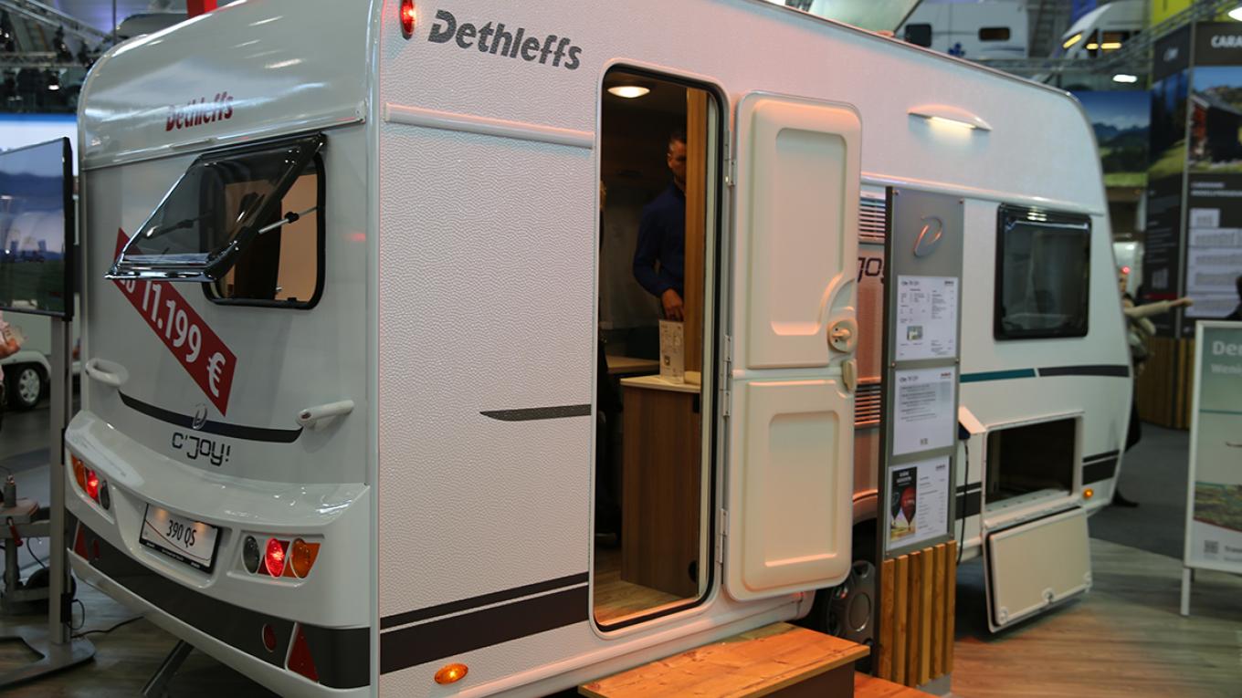 Den nye ”slanke” campingvogn hedder Dethleffs c’joy og fås i tre forskellige størrelser. Dethleffs, c'joy, campingvogn, 2017-model, Erwin Hymer Group