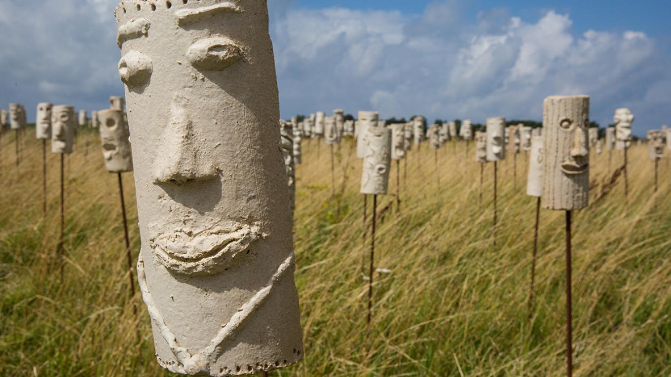 Børnekunst er en del af Geopark Odsherred. Geopark Odsherred, børnekunst, leransigter, naturoplevelser