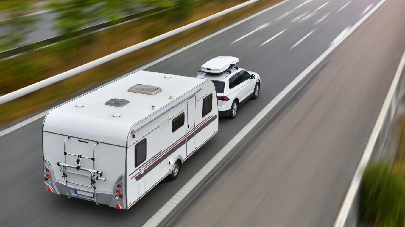 Campingvogn på vej Campingvogn på vej