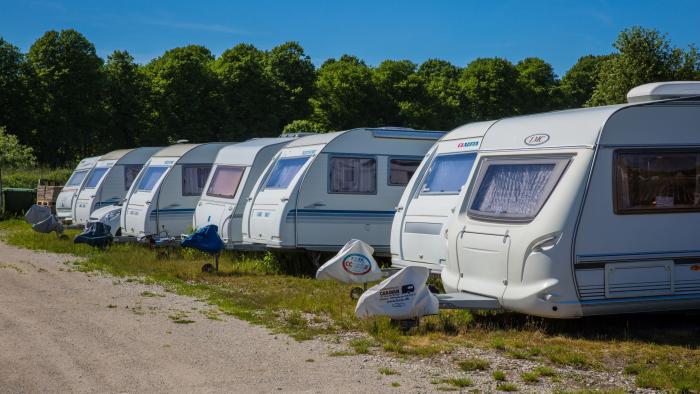 Campingvogne på Absalon. Modelbillede.