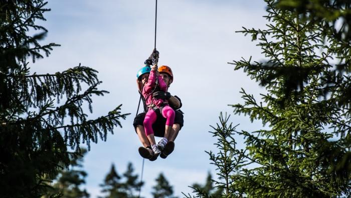 Sverige, børn, sommerferie, ferie, rejser, oplevelser, Little Rock Lake Zipline