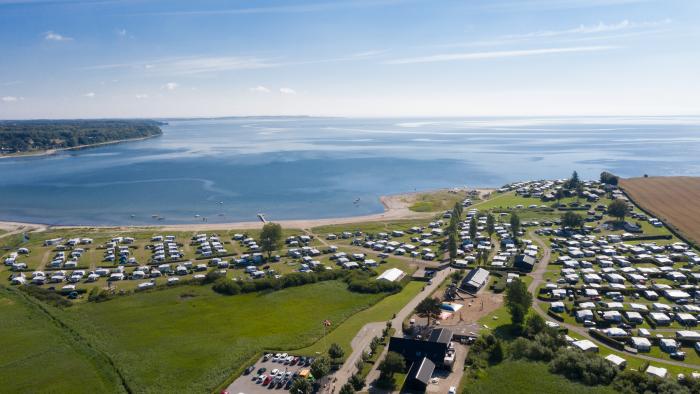Vikær Strand Camping fra luften