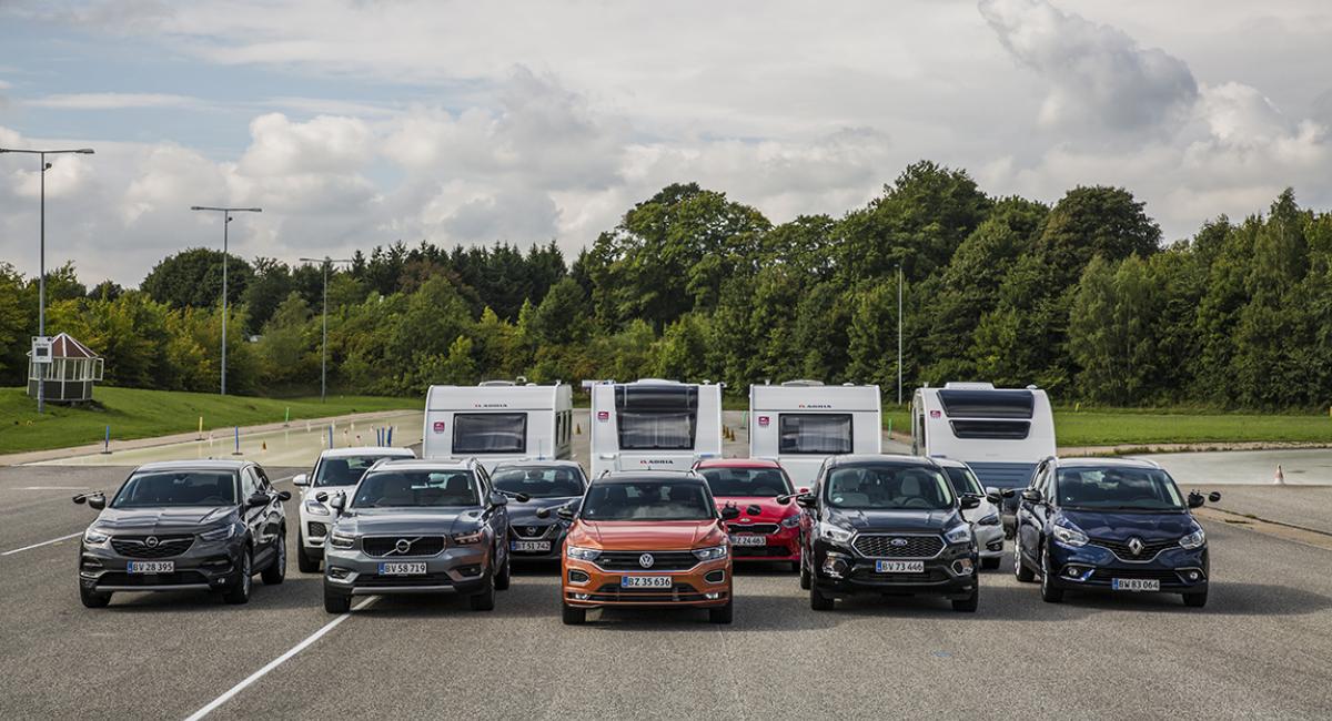 Her ses de ni biler, som deltog i Årets Campingtrækker 2019. Årets Campingtrækker 2019, biler
