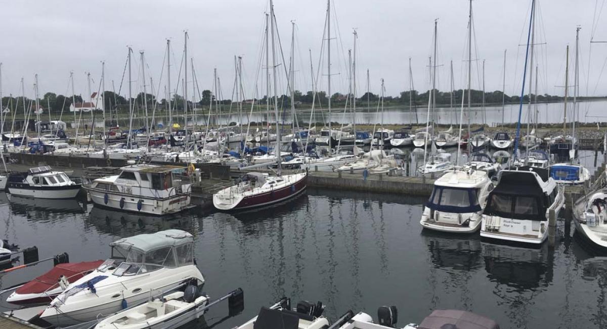 Lystbådehavnen lokker mange gæster til Endelave i sommerperioden. Endelave, øen i midten, ø-ferie, øer, Danmark, havn