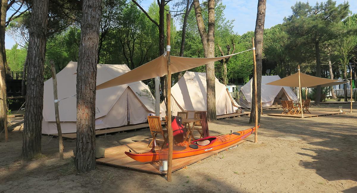 Glamping, Ca' Savio, campingplads, Nordisk Village, Italien