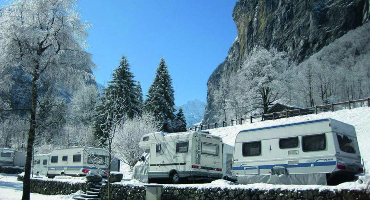 Vintercamping med James Bond, Schweiz, Camping Jungfrau