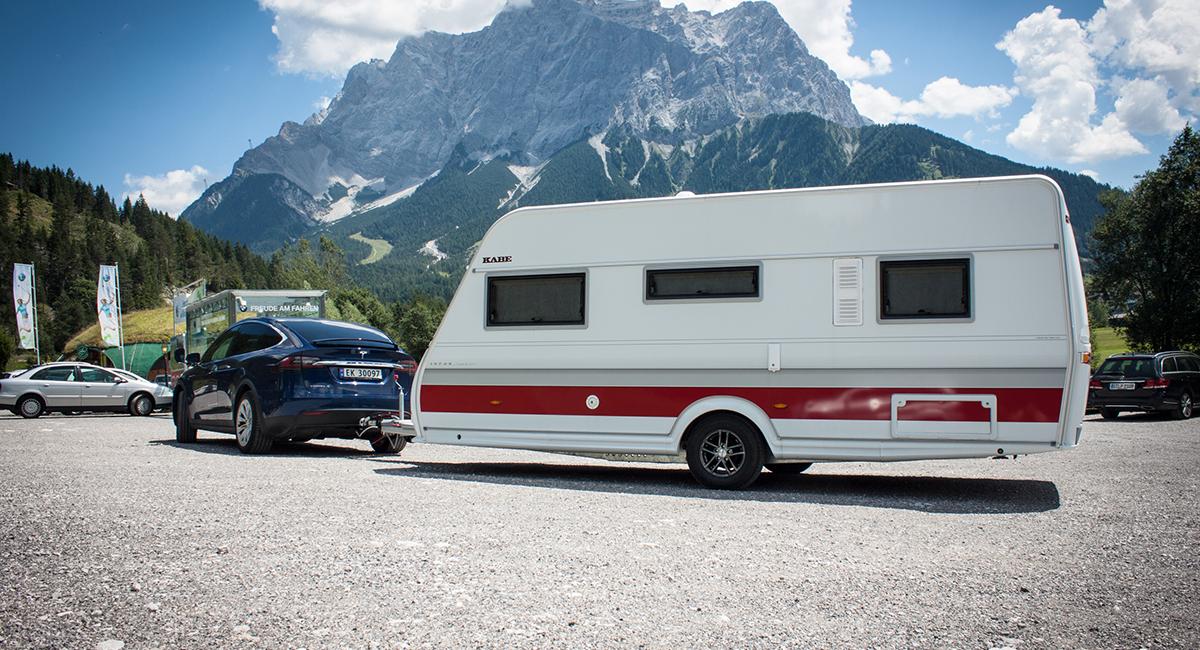 KABE, Tesla, test, campingtrækker, el-biler