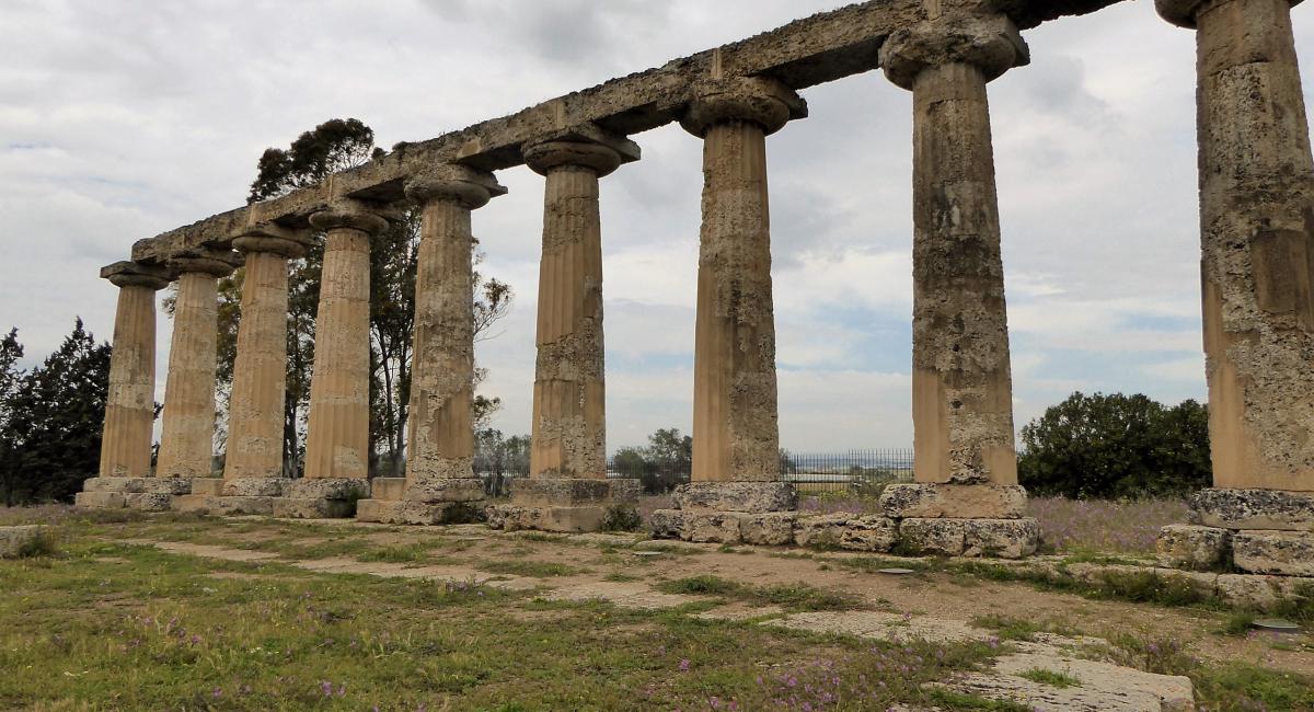Italien, Syditalien, Apulien, Italiens hæl, Metaponto, Hera-templet, autocampertur