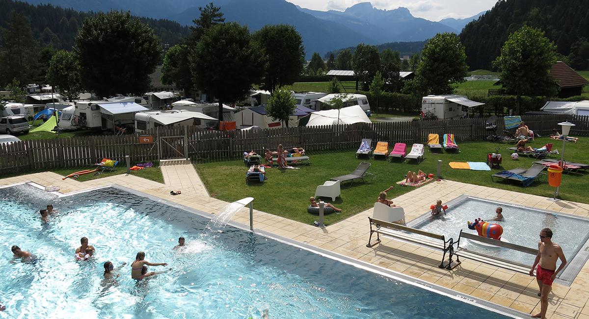 Pool, pladser med pool, swimmingpool, svømmebassin, Schluga Camping, Østrig