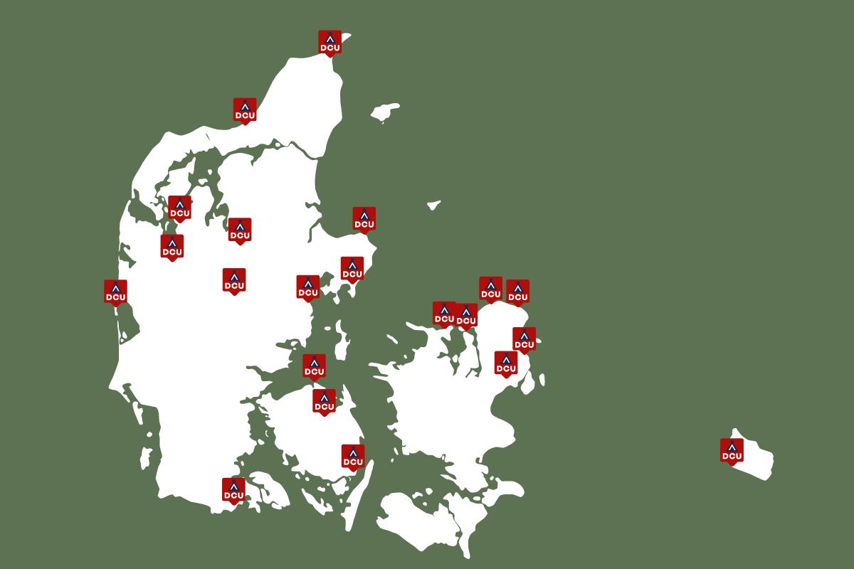 DCU danmarkskort grøn DCU danmarkskort grøn