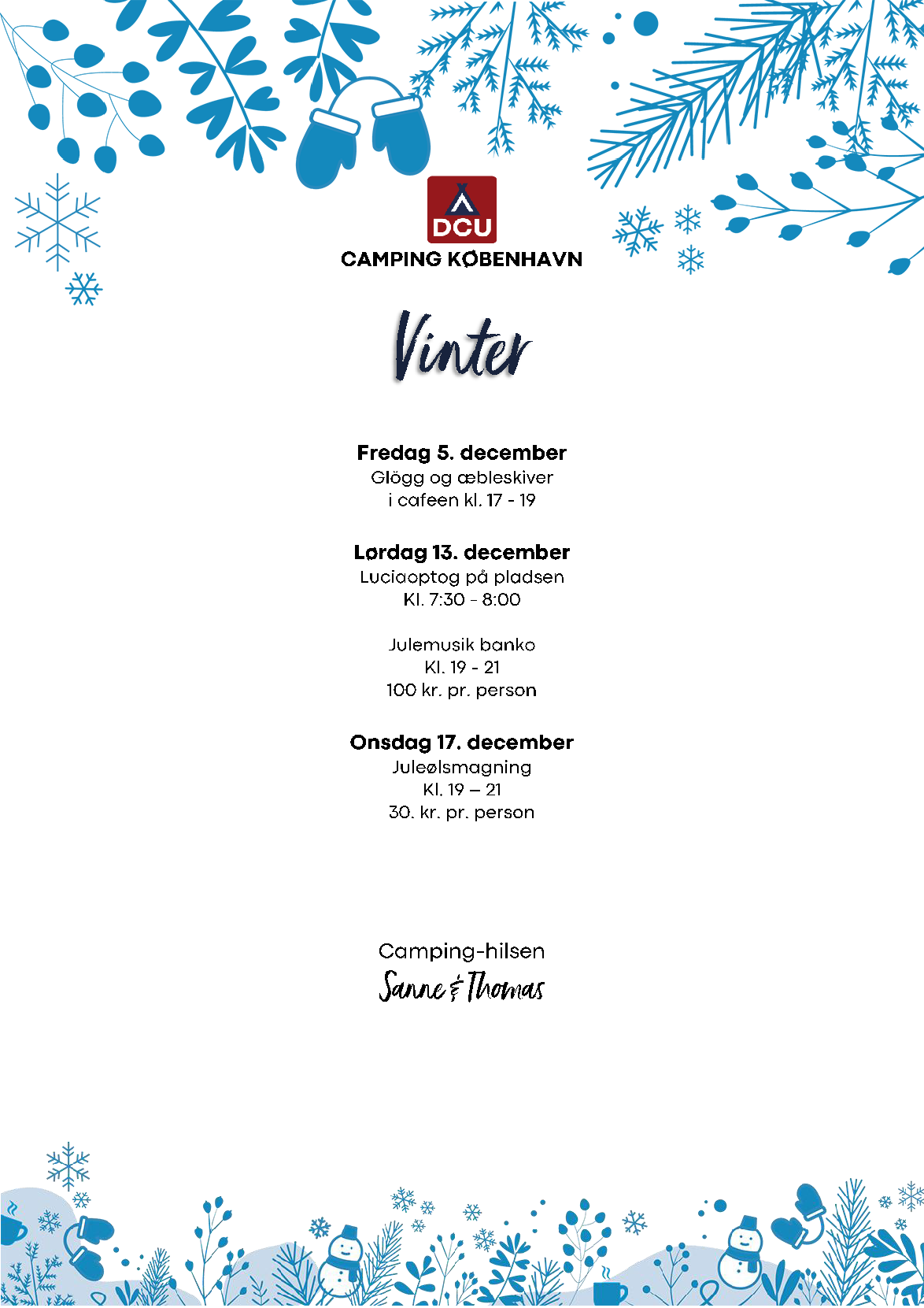 DCU-Camping København-Absalon Vinteraktiviteter