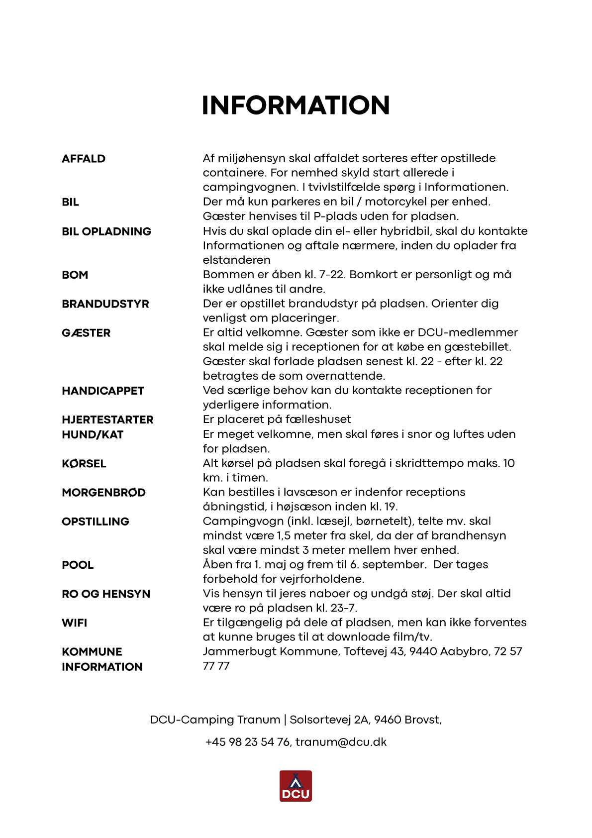 Information TRANUM 2026