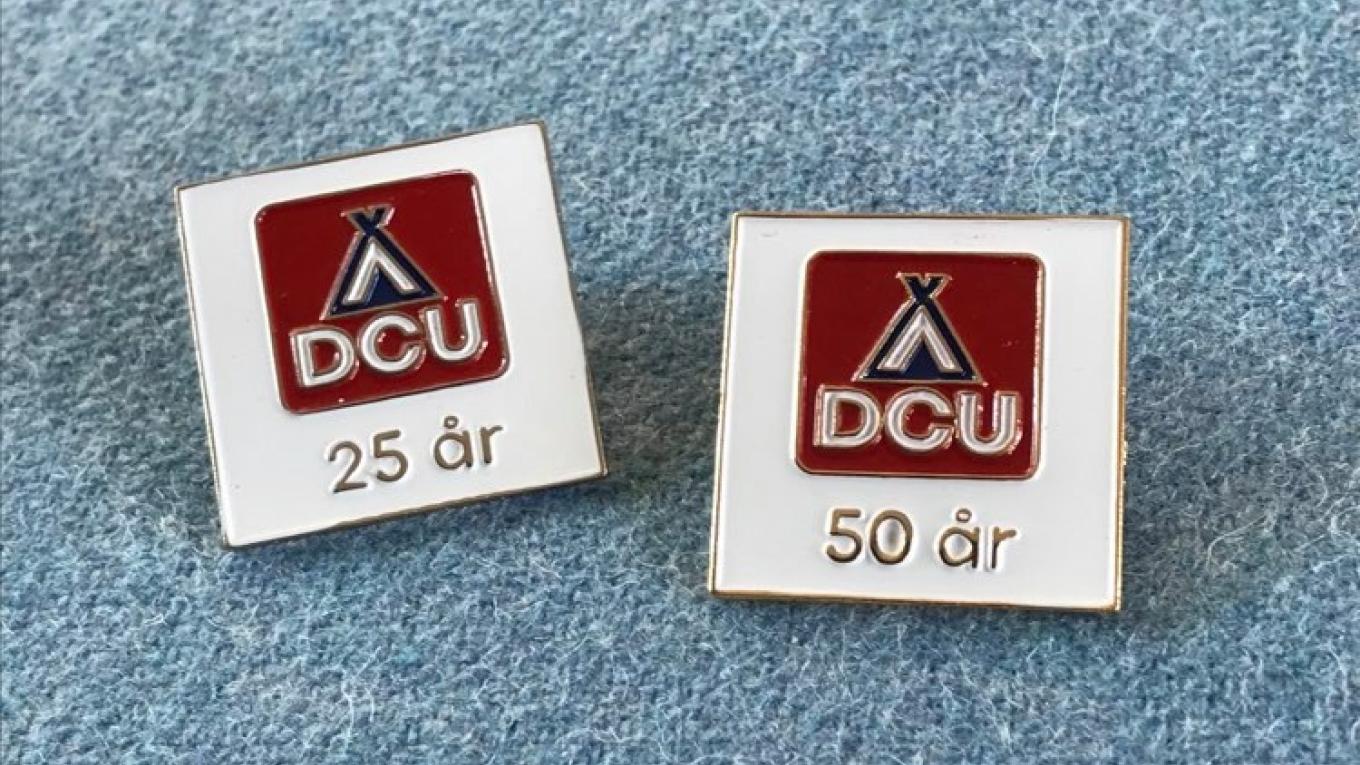 De nye jubilæumsnåle er ankommet. Foto: DCU