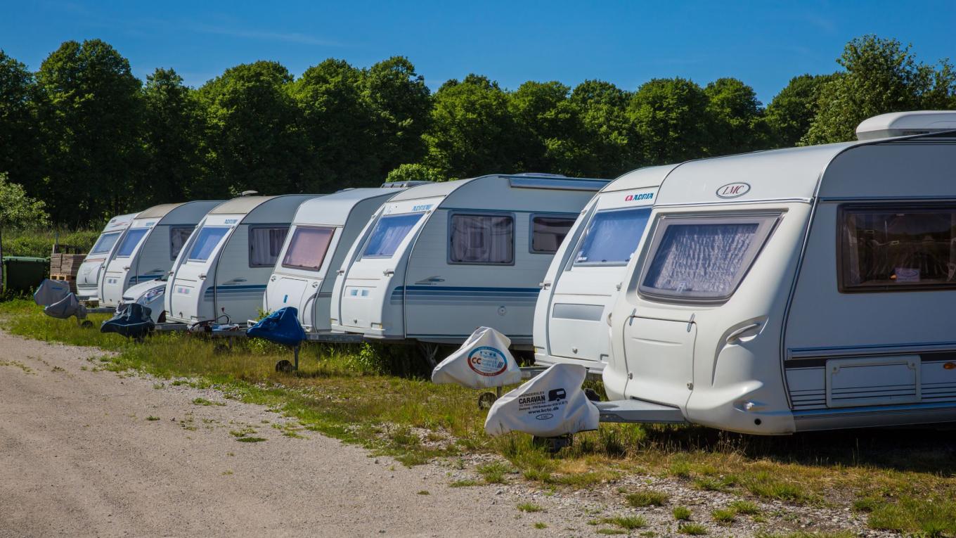 Campingvogne på Absalon. Modelbillede.