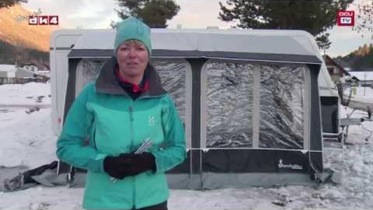 Tv: Vintercamping i Østrig - Hermagor, opsætning af Isabella vinterfortelt